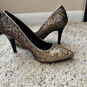 Gold Sequin Heels